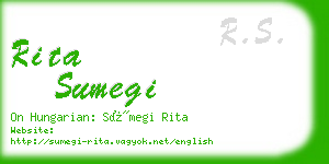 rita sumegi business card